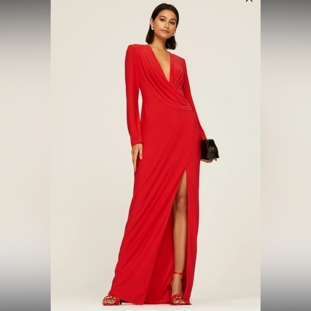 $275 Plunge Neck Gown by Aidan by Aidan Mattox - Size 0